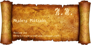 Nyáry Mátyás névjegykártya
